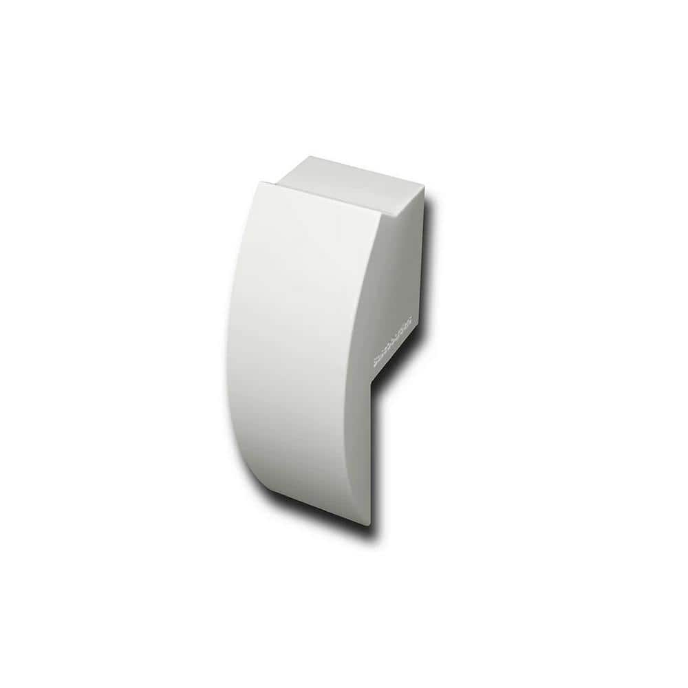 Baseboarders Elliptus Series Steel Easy Slip-On Baseboard Heater Cover Right Side Open End Cap in White