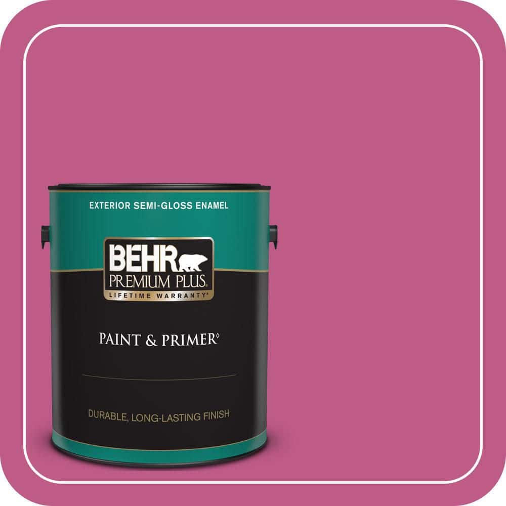 BEHR PREMIUM PLUS 1 gal. #P120-5 Beauty Queen Semi-Gloss Enamel Exterior Paint & Primer