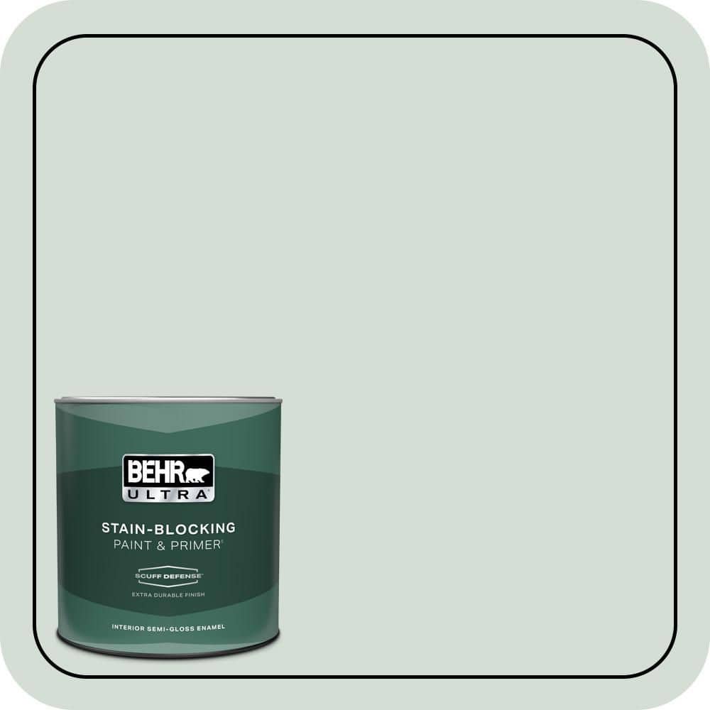 BEHR ULTRA 1 qt. #700E-2 Lime Light Extra Durable Semi-Gloss Enamel Interior Paint & Primer