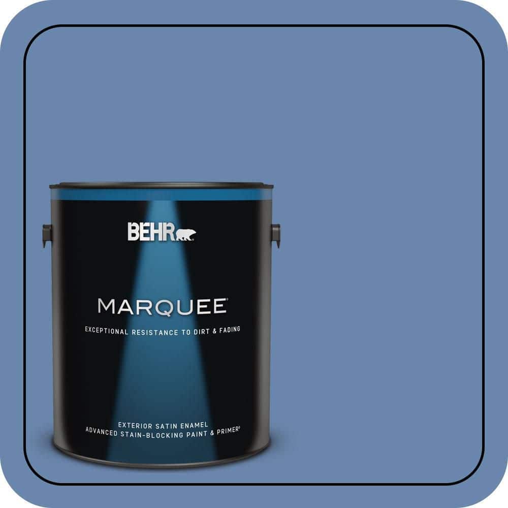 BEHR MARQUEE 1 gal. #M530-5 Cowgirl Blue Satin Enamel Exterior Paint & Primer