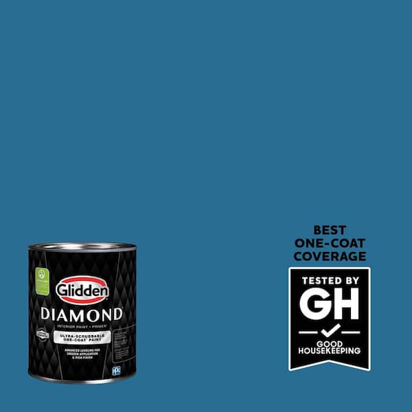 Glidden Diamond 1 qt. PPG1158-6 Blue Oasis Satin Interior Paint with Primer (2)