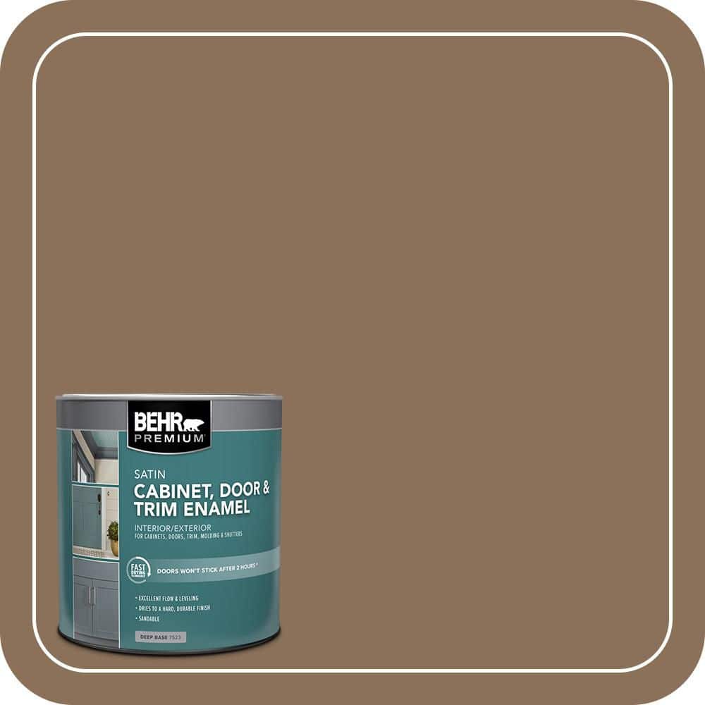BEHR PREMIUM 1 qt. #280F-6 Sweet Georgia Brown Satin Enamel Interior/Exterior Cabinet, Door & Trim Paint (1)