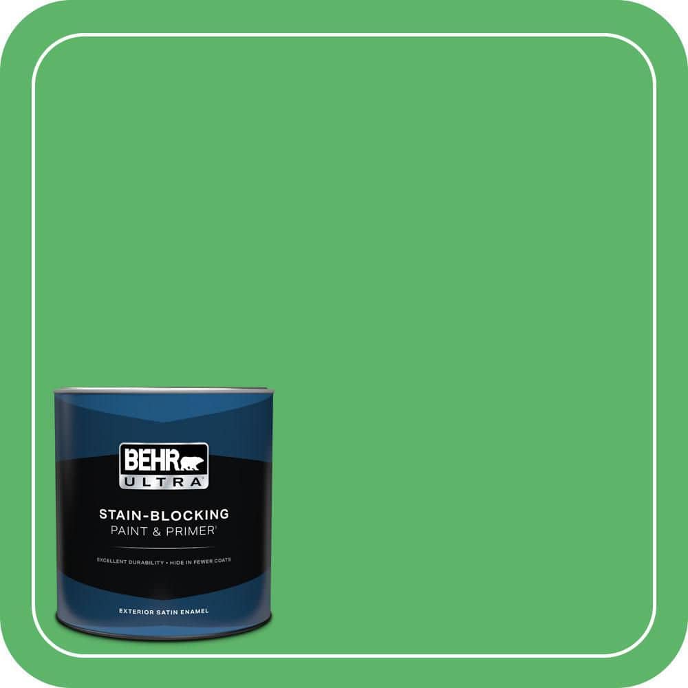 BEHR ULTRA 1 qt. #P390-6 Lawn Party Satin Enamel Exterior Paint & Primer
