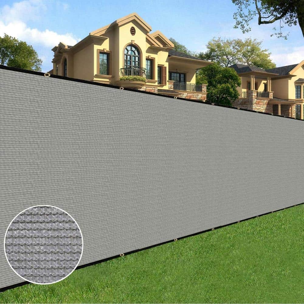 Unbranded 4 ft x 50 ft Privacy Fence Screen Heavy Duty Mesh Shade Cover Gray 1 Panel (2)