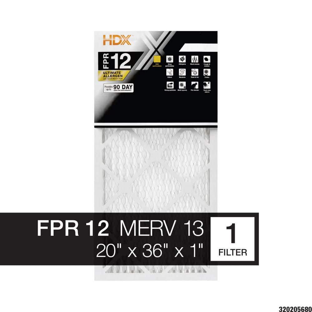 HDX 20 in. x 36 in. x 1 in. Ultimate Allergen Pleated Air Filter FPR 12, MERV 13