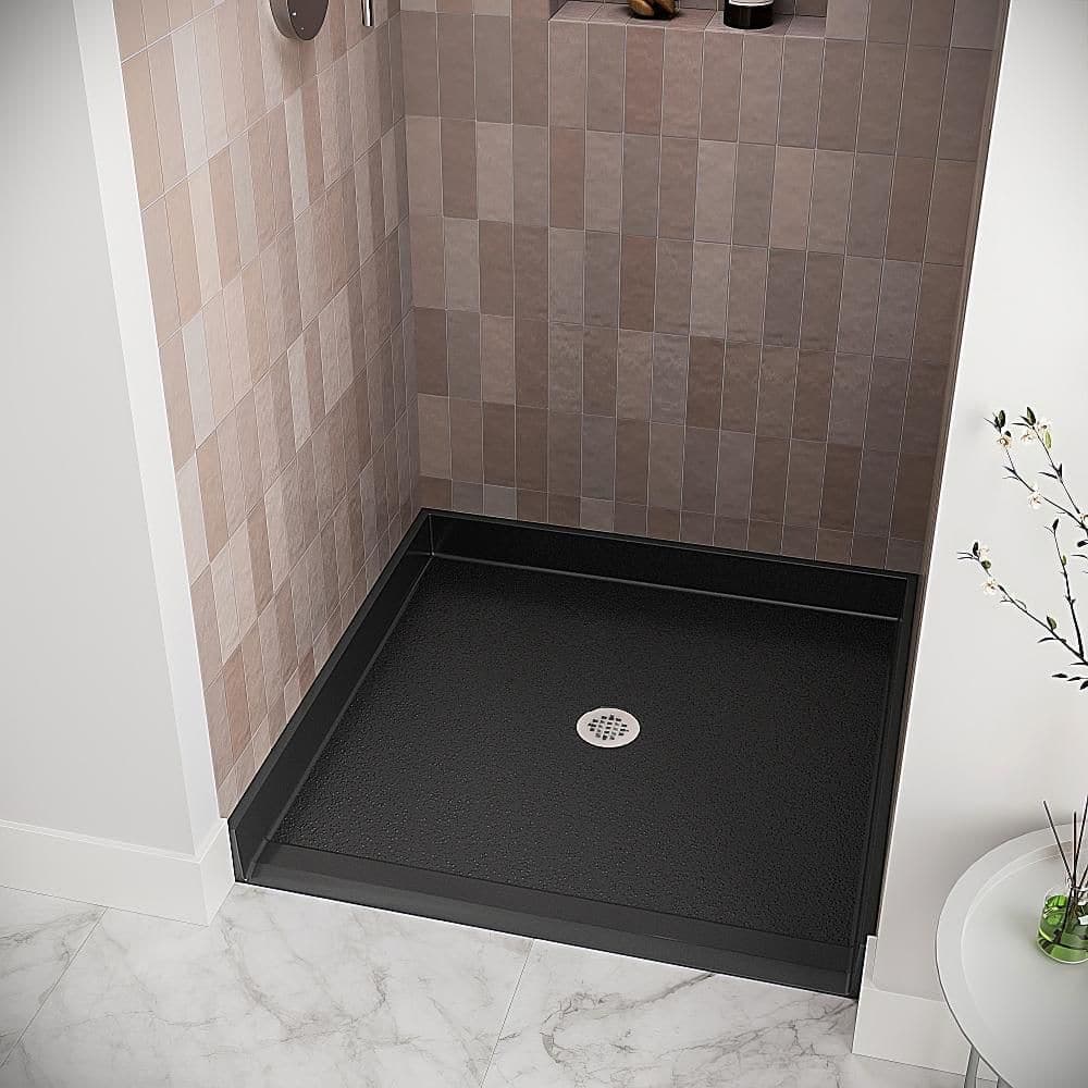 Streamline GB-2633-536-BL 38 in. 38 in. Alcove Acrylic Shower Pan Base with Drain, Drain Included (3)