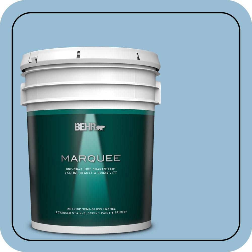 BEHR MARQUEE 5 gal. #PPU14-11 Gentle Sky Semi-Gloss Enamel Interior Paint & Primer