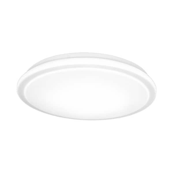 Commercial Electric 16 in. Low Profile LED Flush Mount Round Closet Light Fixture 1700 Lumens 3000K 4000K 5000K Dimmable Hallway Stairwell