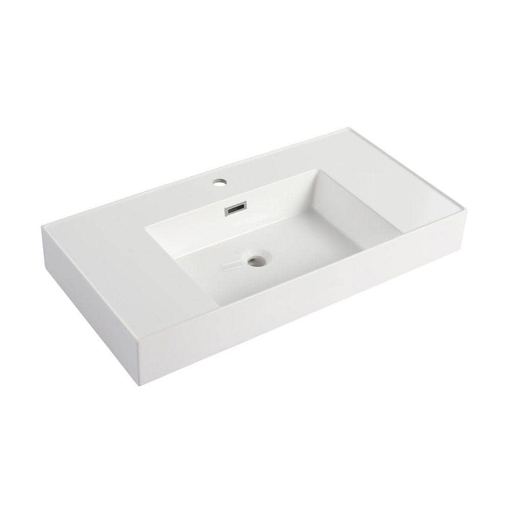 TCYO 36 in. W x 18 in. D Cultured Marble Vanity Top in White (3)