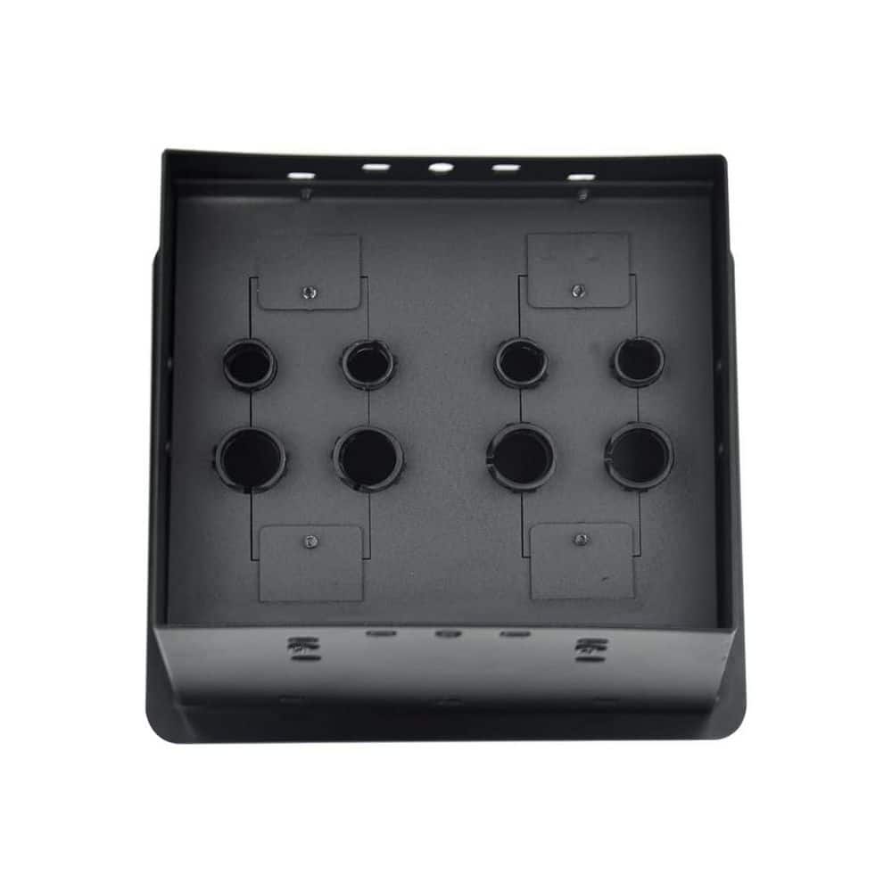 Ahfiwaso Desktop Series Black Metal Cable Management Connectivity Box with 8 Grommet Holes Flip Cover for Office Table (3)