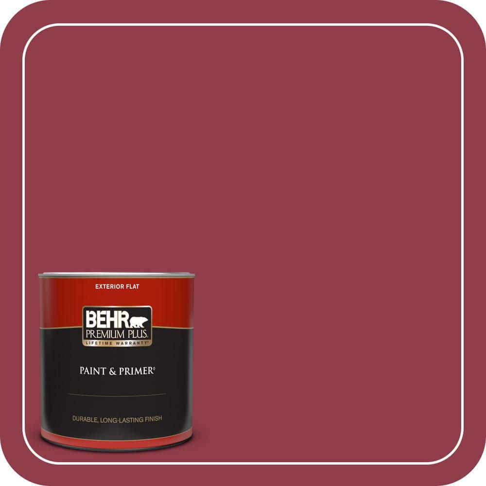 BEHR PREMIUM PLUS 1 qt. #S-G-130 Luscious Flat Exterior Paint & Primer