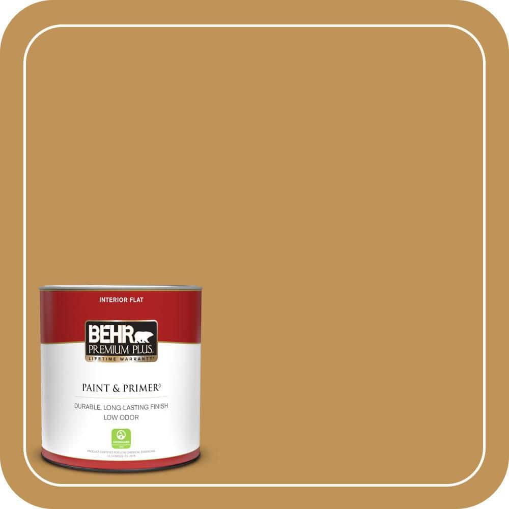 BEHR PREMIUM PLUS 1 qt. #T12-5 Lone Star Flat Low Odor Interior Paint & Primer