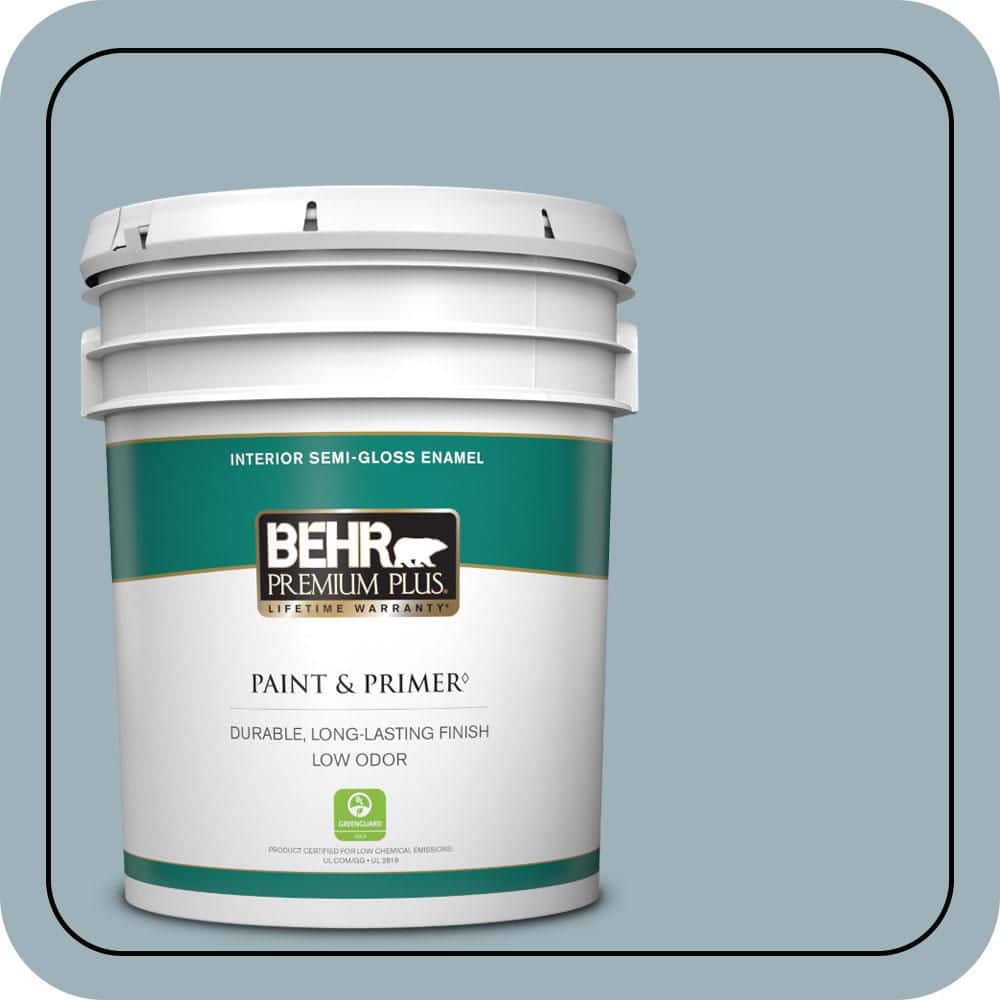 BEHR PREMIUM PLUS 5 gal. #MQ5-59 Ovation Semi-Gloss Enamel Low Odor Interior Paint & Primer