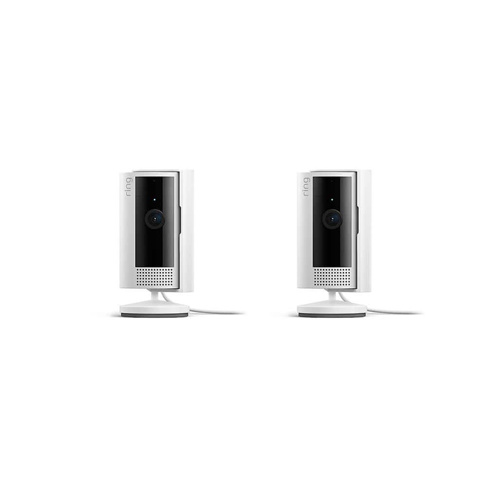 Ring Indoor Cam 2K, Plug-In - Smart Security Wifi Video Camera, with Included Privacy Cover, Night Vision, White (2-Pack)