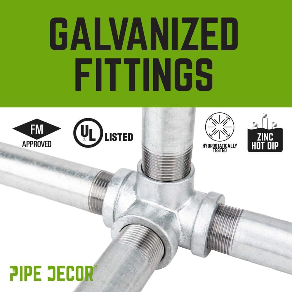 PIPE DECOR 1/2 in. Galvanized Iron Square Cap (4-Pack) (3)