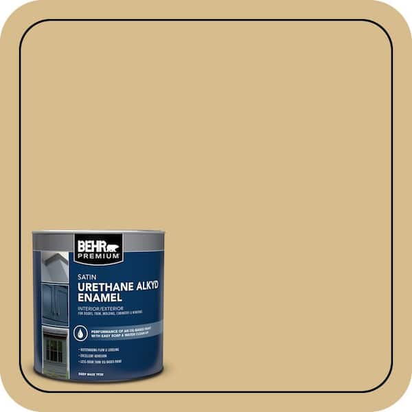 BEHR PREMIUM 1 qt. #350F-5 Camel Satin Enamel Urethane Alkyd Interior/Exterior Paint (2)