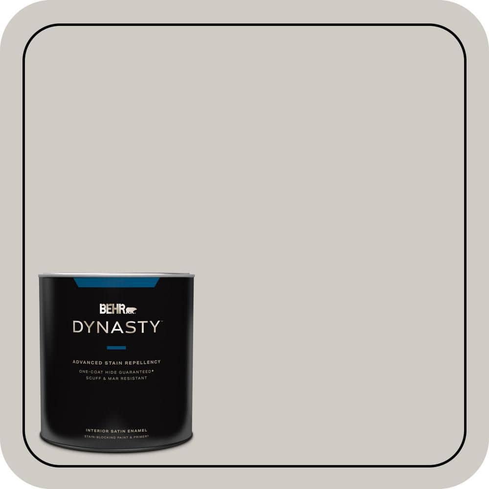 BEHR DYNASTY 1 qt. #PPU26-10 Chic Gray Satin Enamel Interior Stain-Blocking Paint and Primer