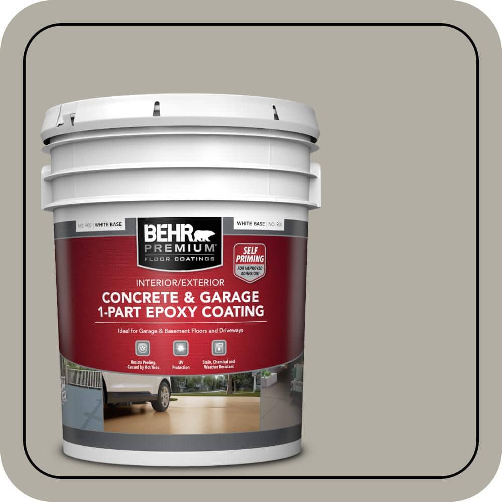 BEHR PREMIUM 5 gal. #790D-4 Granite Boulder Self-Priming 1-Part Epoxy Satin Interior/Exterior Concrete and Garage Floor Paint (1)