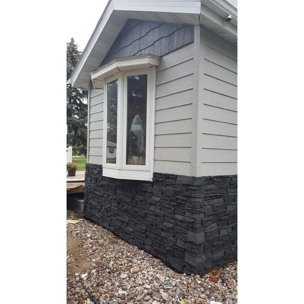 GenStone Stacked Stone 2 in. x 3.5 in. x 42 in. Iron Ore Faux Stone Siding Ledger (2)