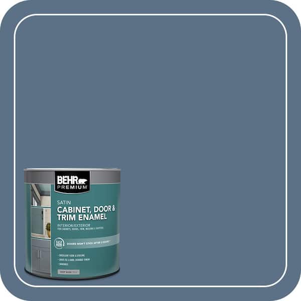 BEHR PREMIUM 1 qt. #S520-6 Layers of Ocean Satin Enamel Interior/Exterior Cabinet, Door & Trim Paint (2)