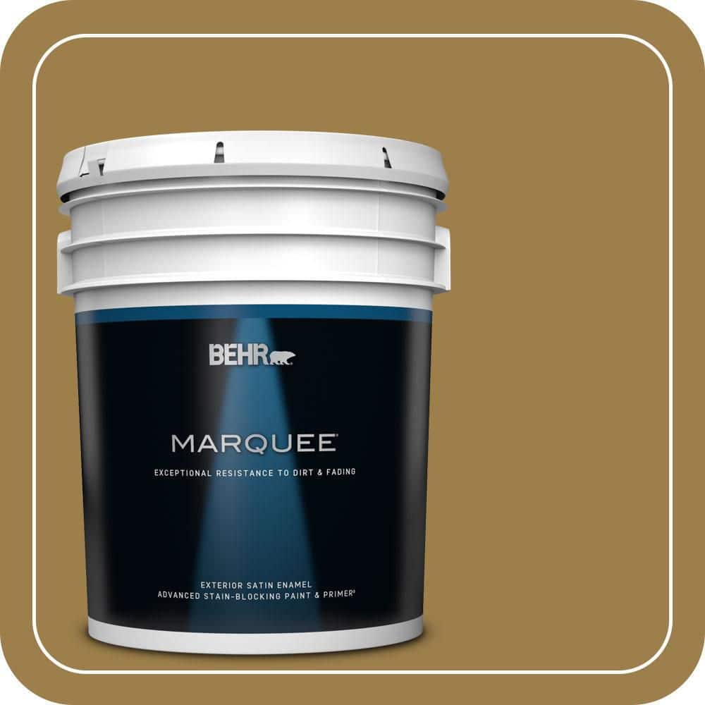 BEHR MARQUEE 5 gal. #S310-6 Gold Ink Satin Enamel Exterior Paint & Primer