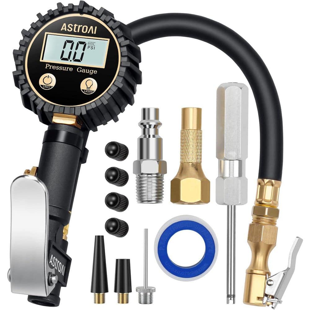 AstroAI Digital Tire Inflator Gauge 250 PSI with Heavy Duty Air Chuck White