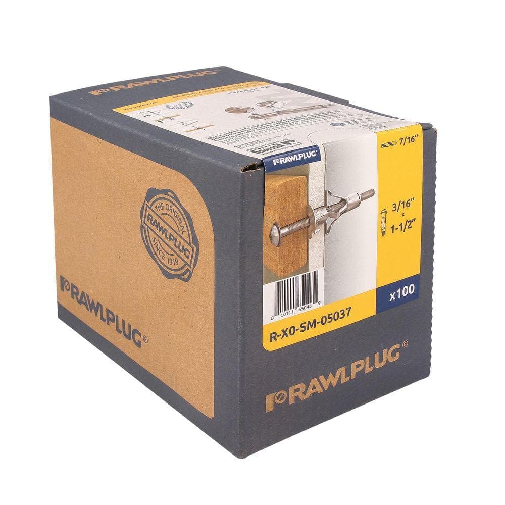 RAWLPLUG RAWLANCHOR # 10 x 1-1/2 in. Zinc-Plated Phillips Hollow Drywall Screws Anchor 90 lb. (100-Pack)