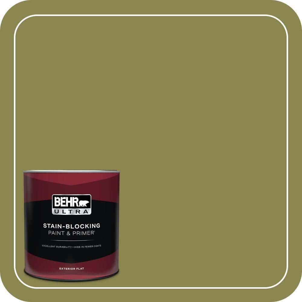 BEHR ULTRA 1 qt. #T15-18 Snap Pea Green Flat Exterior Paint & Primer