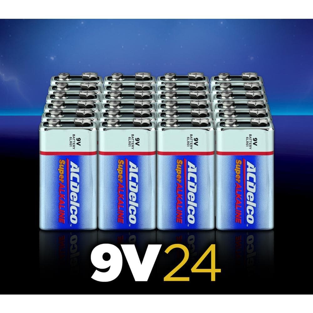 ACDelco 9-Volt Super Alkaline Battery, 7-Years Shelf Life with Reclosable Packaging (24-Packs) (2)