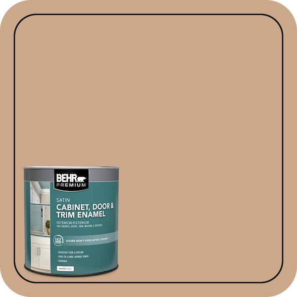 BEHR PREMIUM 1 qt. #MS-30 Husk Satin Enamel Interior/Exterior Cabinet, Door & Trim Paint (2)