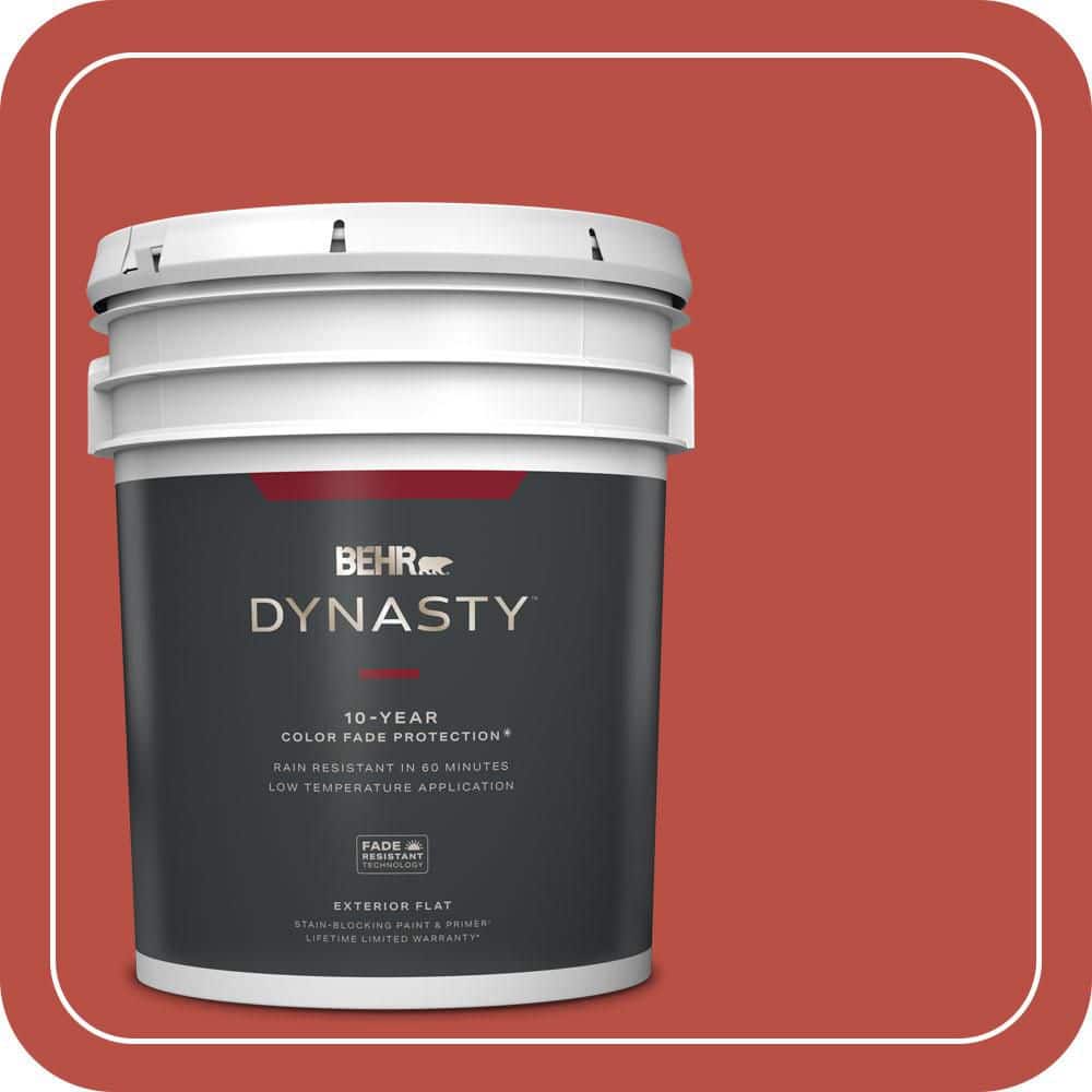 BEHR DYNASTY 5 gal. #T14-20 Amaryllis Flat Exterior Stain-Blocking Paint & Primer