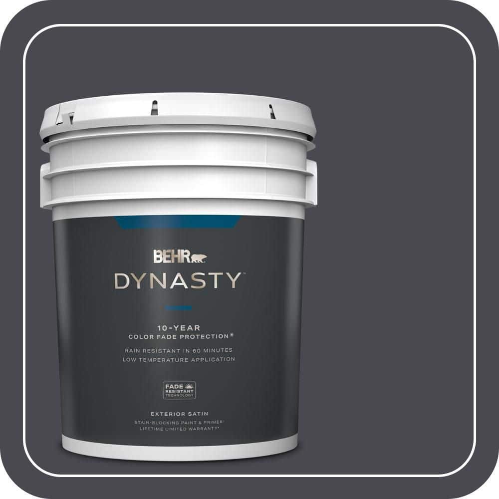 BEHR DYNASTY 5 gal. #N560-7 Limo-Scene Satin Enamel Exterior Stain-Blocking Paint & Primer