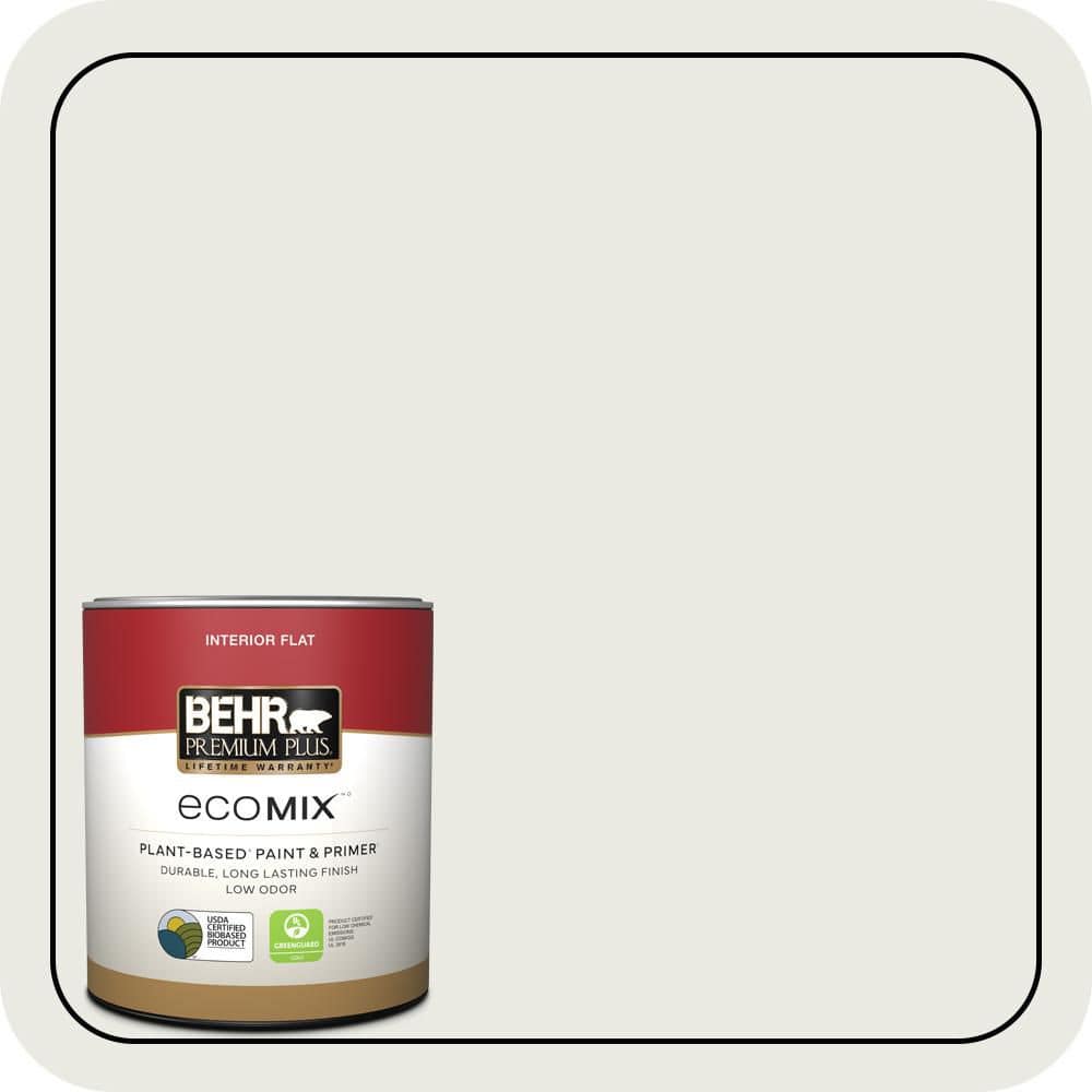 BEHR PREMIUM PLUS #PPU24-14 White Moderne Flat EcoMix Plant-Based & Primer (1)