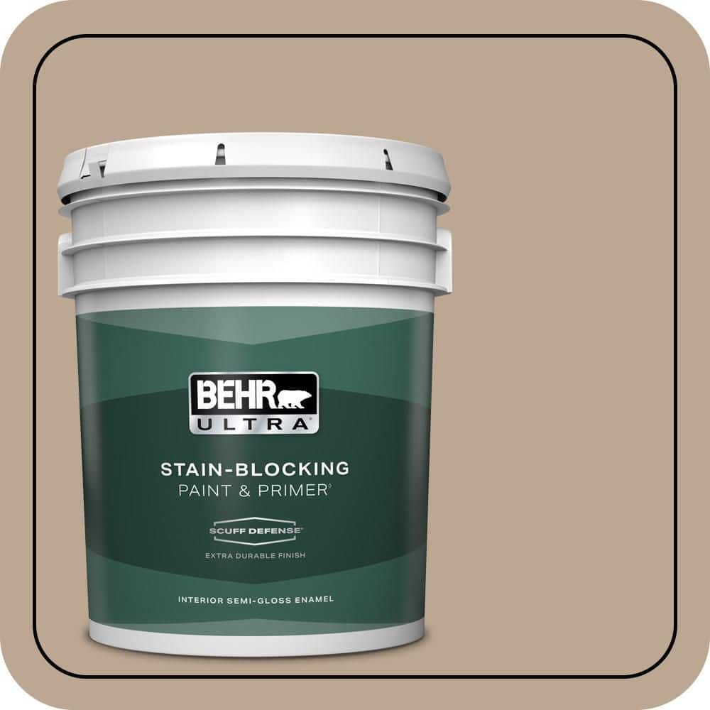 BEHR ULTRA 5 gal. #700D-4 Brown Teepee Extra Durable Semi-Gloss Enamel Interior Paint & Primer