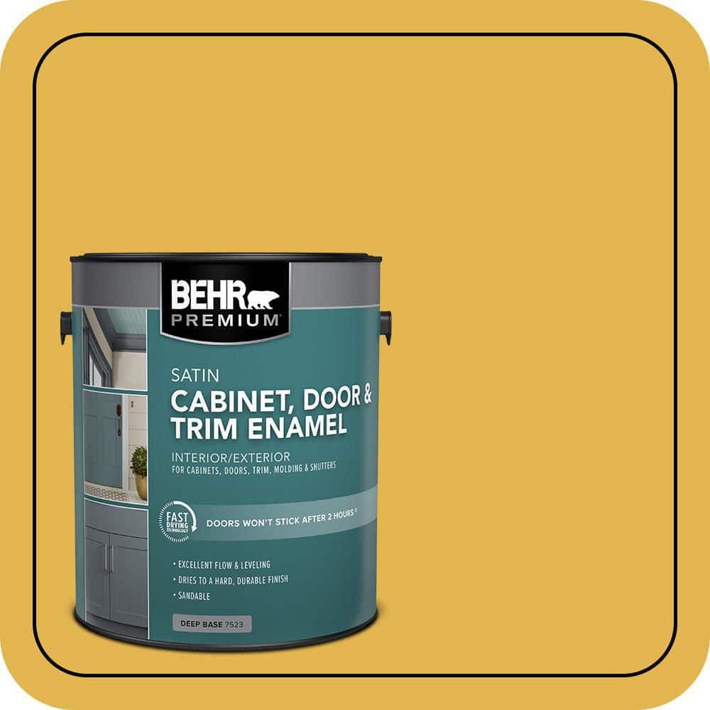 BEHR PREMIUM 1 gal. #360D-6 Yellow Gold Satin Enamel Interior/Exterior Cabinet, Door & Trim Paint (1)