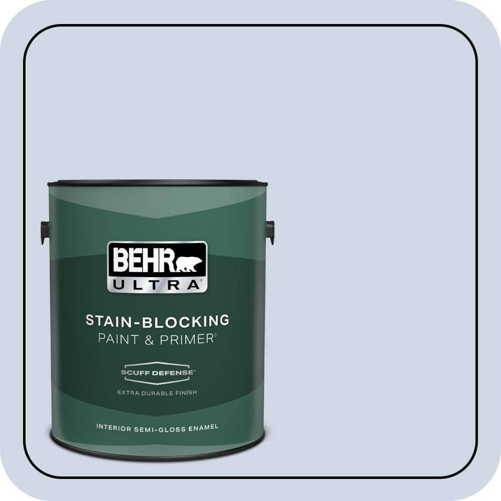BEHR ULTRA 1 gal. #600E-2 Harbor Mist Extra Durable Semi-Gloss Enamel Interior Paint & Primer