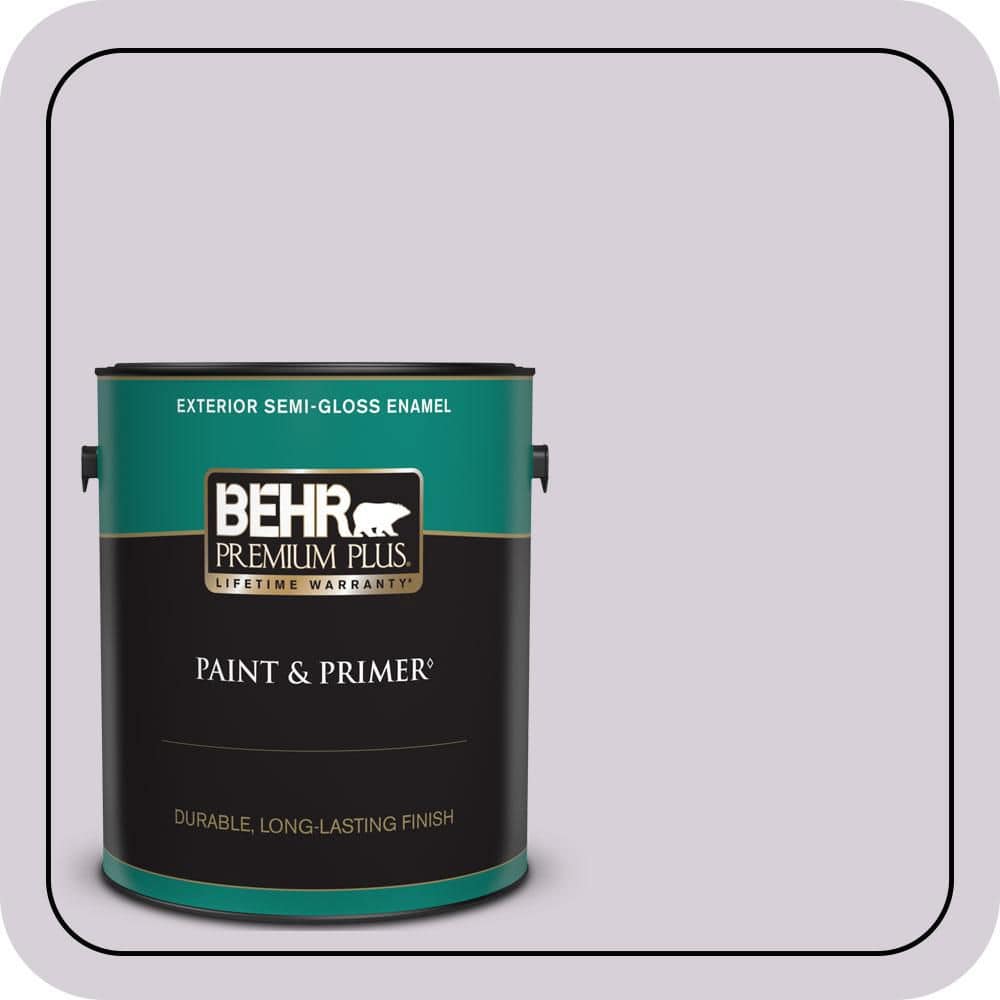 BEHR PREMIUM PLUS 1 gal. #670E-3 Lilac Mauve Semi-Gloss Enamel Exterior Paint & Primer