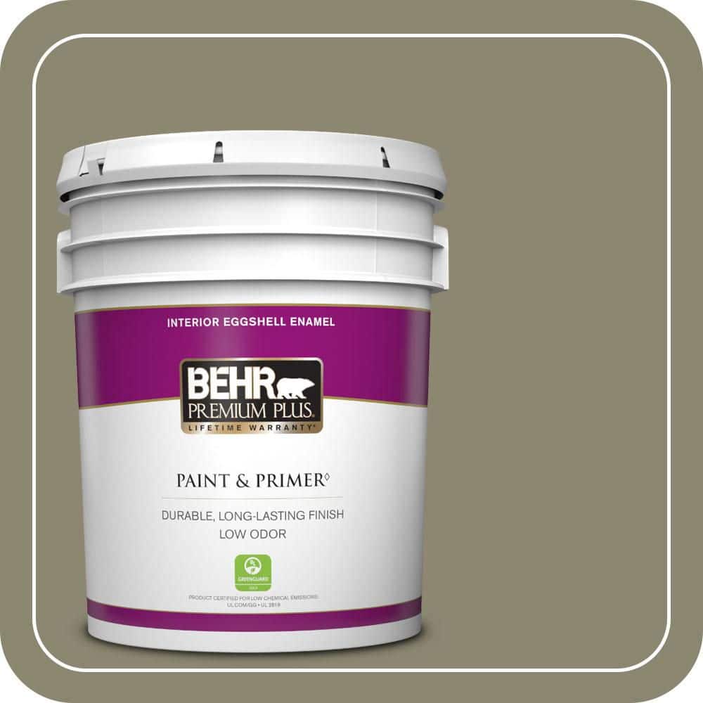 BEHR PREMIUM PLUS 5 gal. #PPU8-21 Mossy Bank Eggshell Enamel Low Odor Interior Paint & Primer