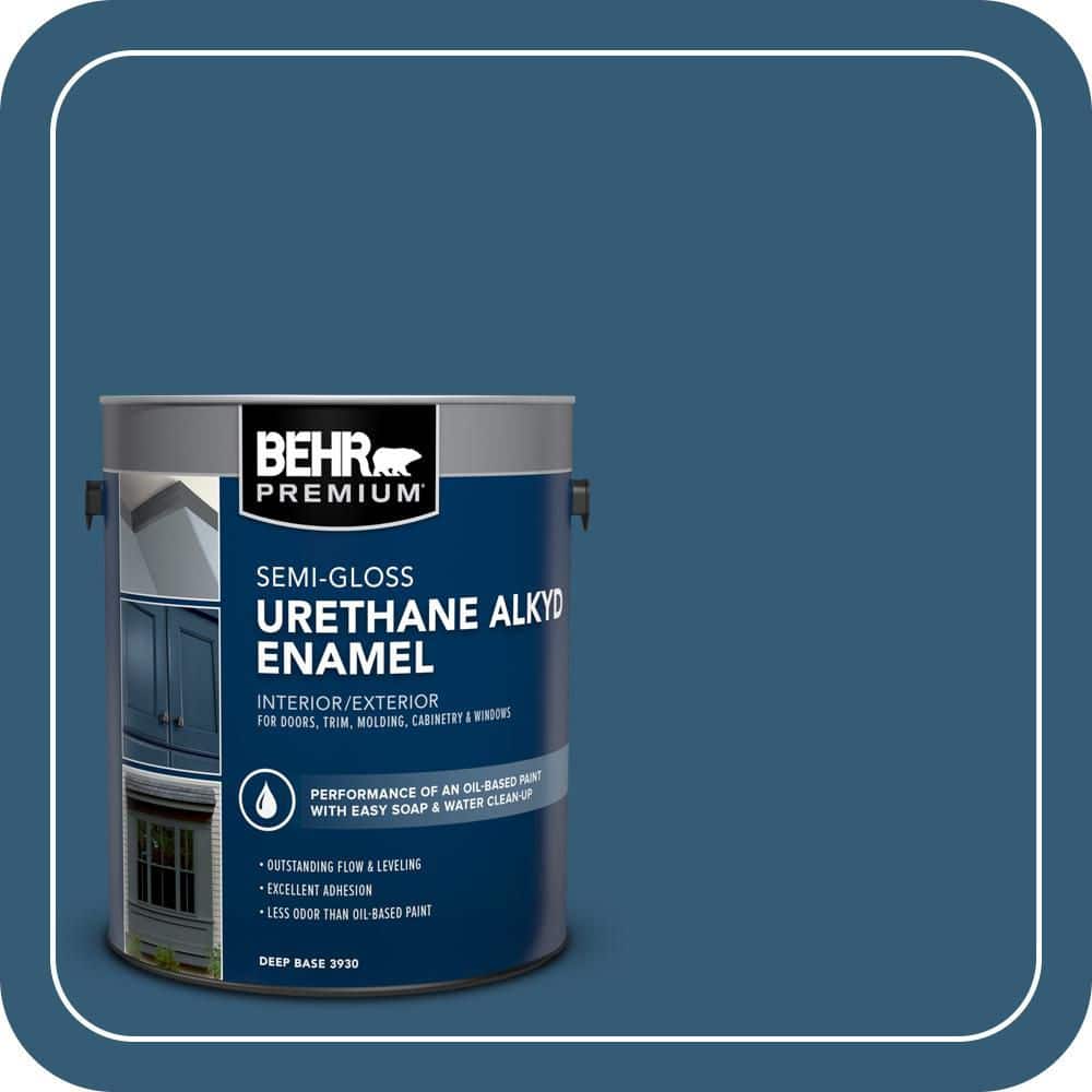 BEHR PREMIUM 1 gal. #M490-7 Shasta Lake Urethane Alkyd Semi-Gloss Enamel Interior/Exterior Paint (1)