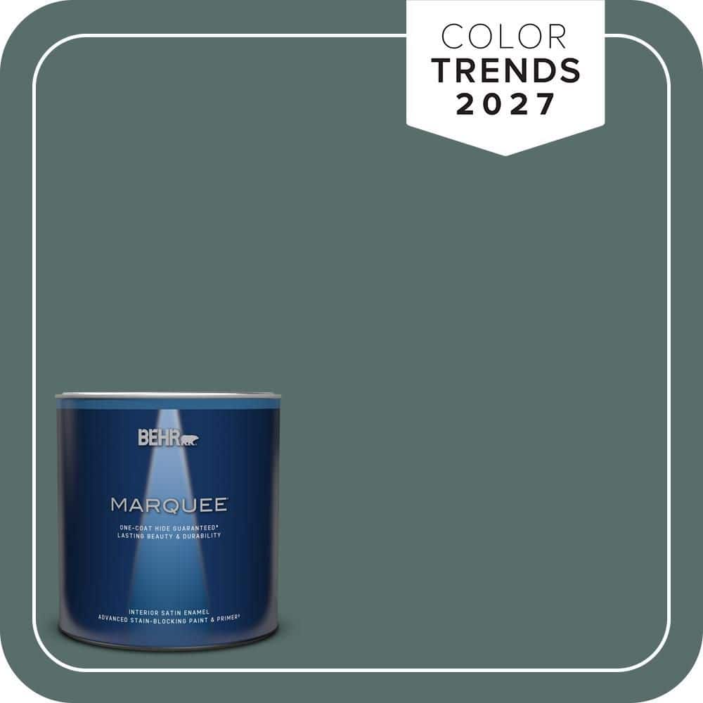 BEHR MARQUEE 1 qt. #N430-6A Hidden Gem One-Coat Hide Satin Enamel Interior Paint and Primer