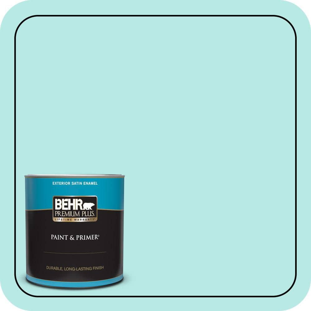 BEHR PREMIUM PLUS 1 qt. #P450-2 Tahitian Breeze Satin Enamel Exterior Paint & Primer