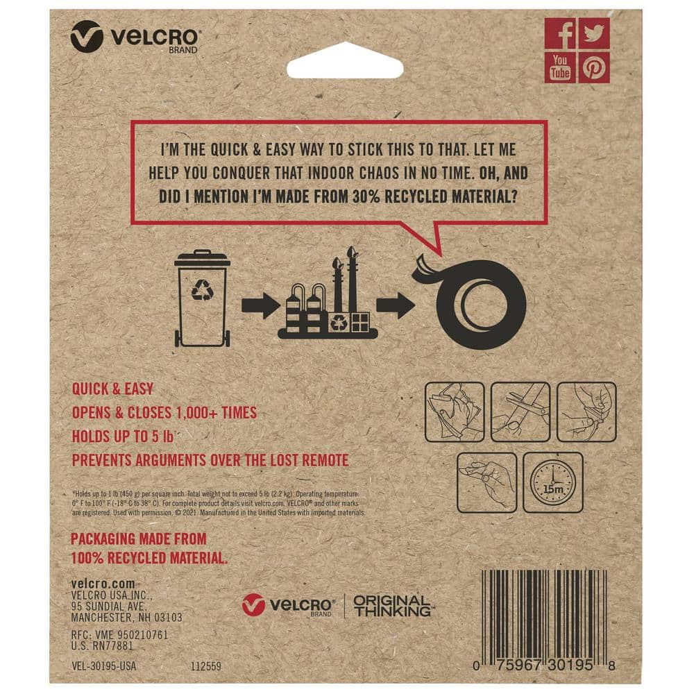 VELCRO Eco Stick EM 10 ft. x 7/8 in. Tape (2)