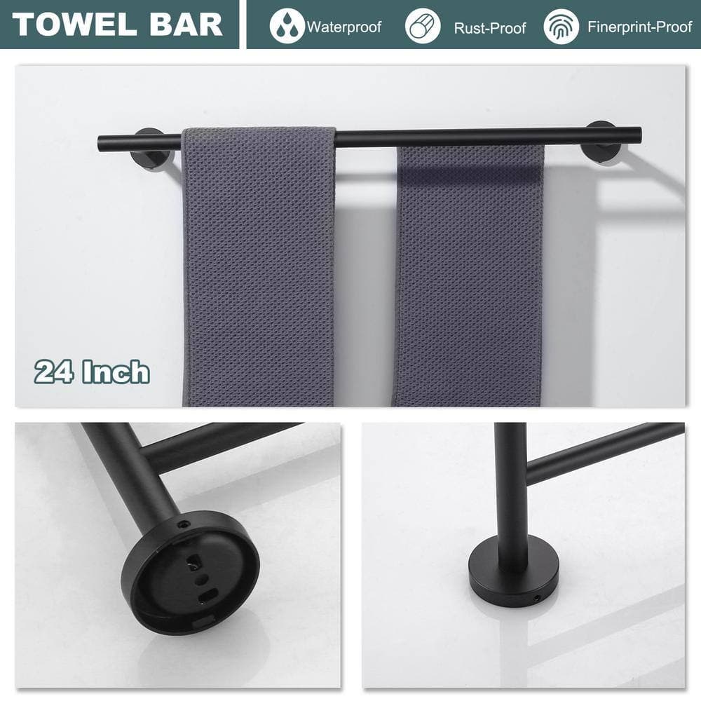 ALEASHA Wall Mounted Towel Bar Hardware Accessory (4)