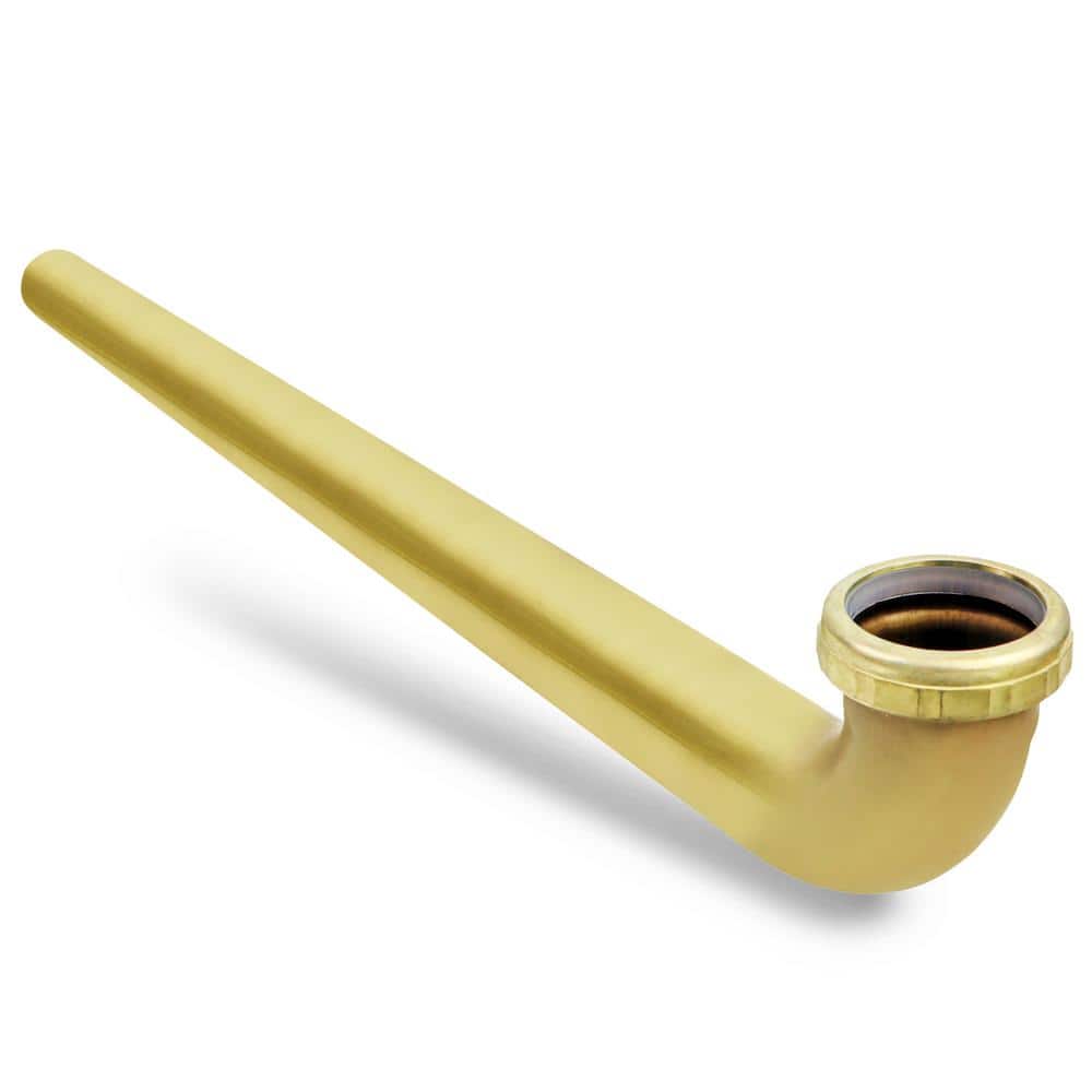 PLUMBFLEX 1-1/2 in. x 24 in. Brass Slip Joint Waste Bend for Tubular Drain Applications, 20GA (1)