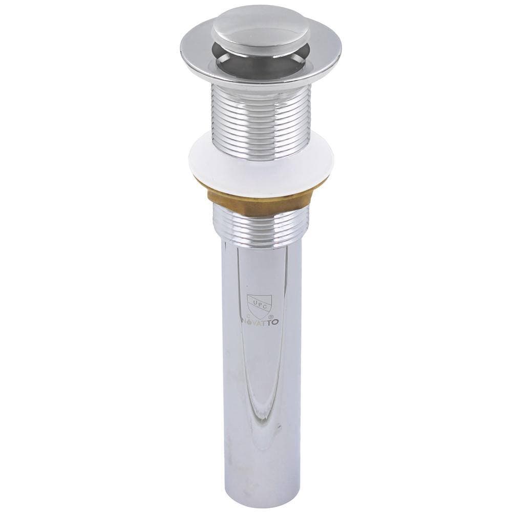 Novatto Single Solid Brass Bathroom Vessel Sink Clicker Pop-up Drain Less Overflow (2)