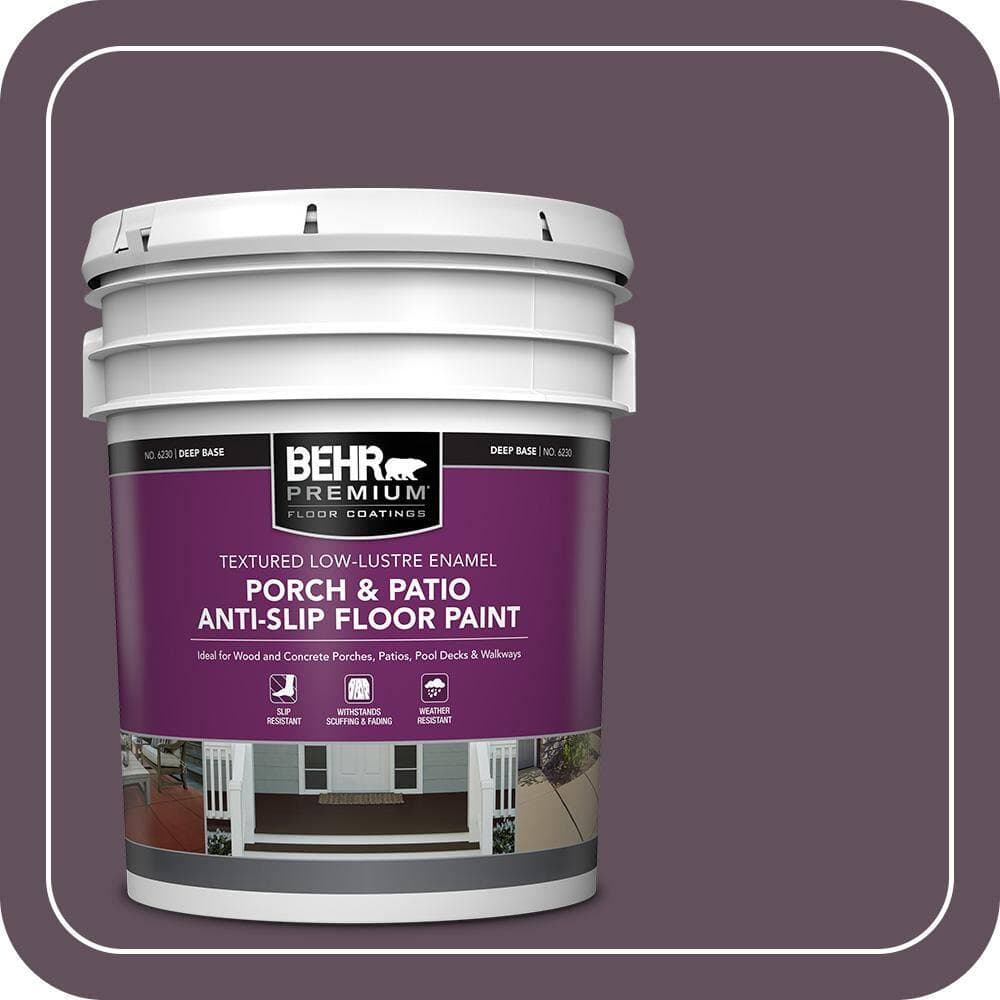 BEHR PREMIUM 5 gal. #S100-7 Medieval Wine Textured Low-Lustre Enamel Interior/Exterior Porch and Patio Anti-Slip Floor Paint