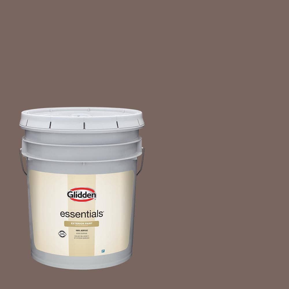 Glidden Essentials 5 gal. PPG1017-6 Bold Brandy Semi-Gloss Exterior Paint