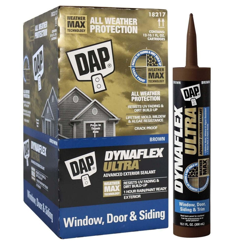 DAP Dynaflex Ultra 10.1 oz. Brown Advanced Exterior Window, Door and Siding Sealant (12-Pack)