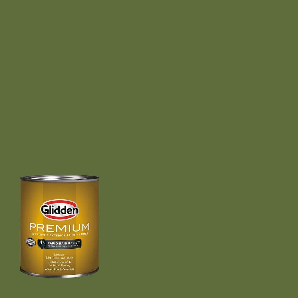 Glidden Premium 1 qt. PPG1121-7 Globe Artichoke Semi-Gloss Exterior Latex Paint (2)