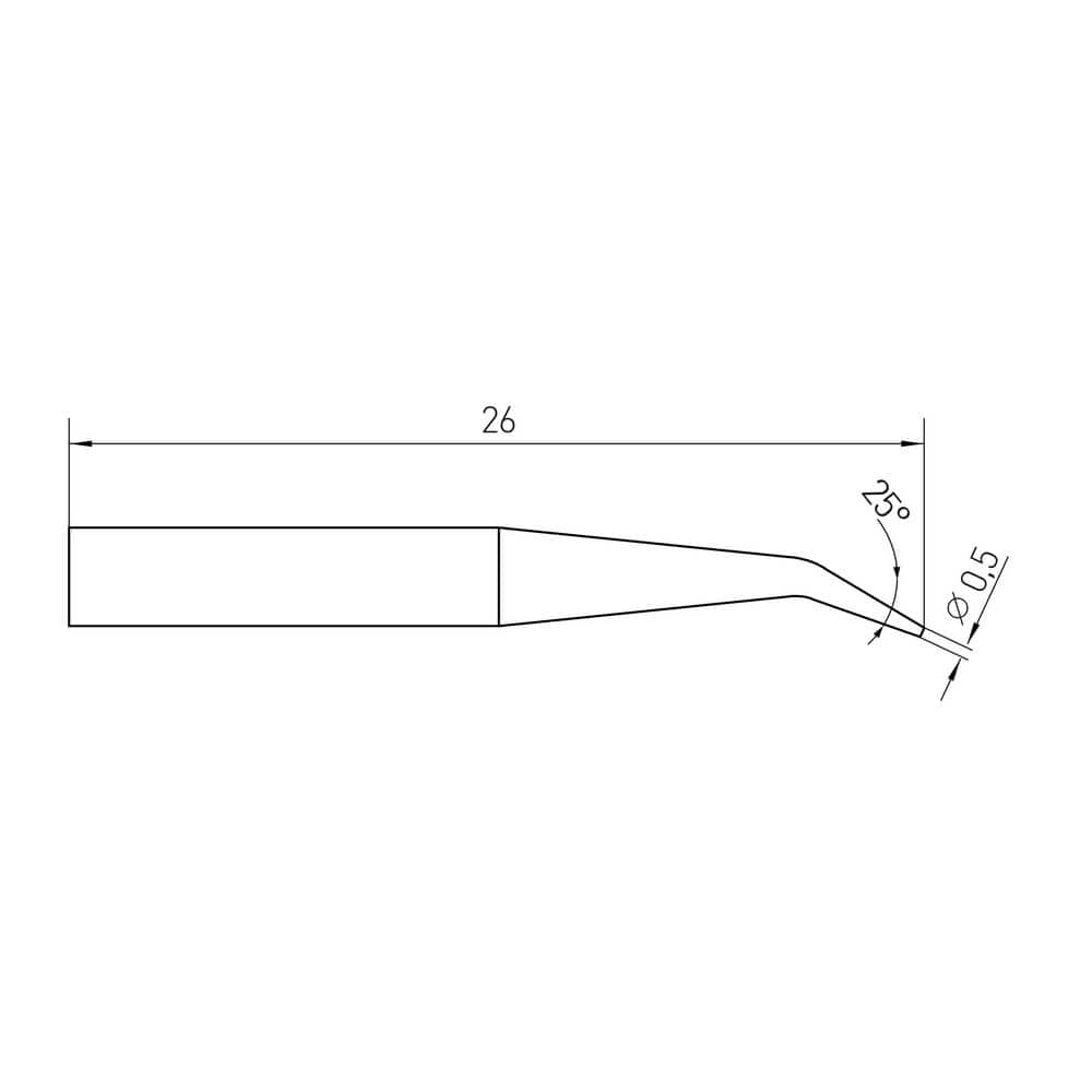 Weller RT Micro Active Soldering Tip, Conical Bent 25°, 0.5 mm (2)